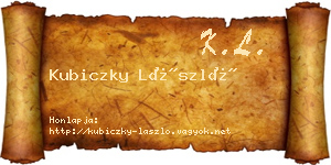 Kubiczky László névjegykártya